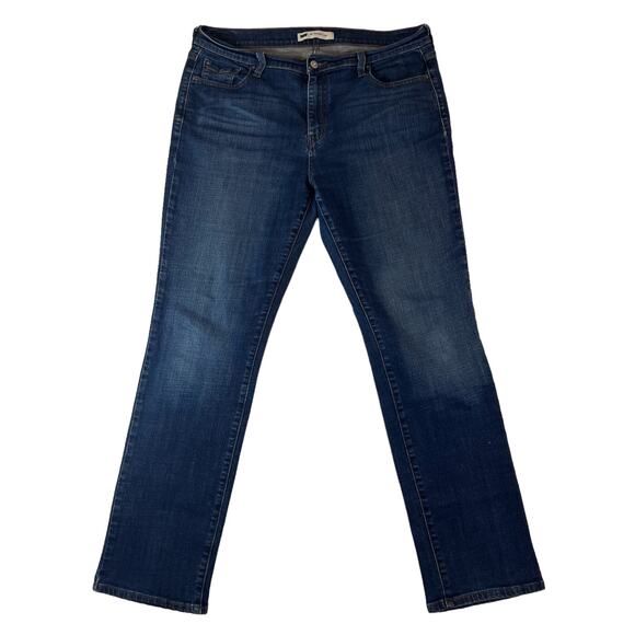 Levi's sz. 14,  505 straight leg embellished pockets, dark blue wash jeans #1624 - Picture 1 of 11
